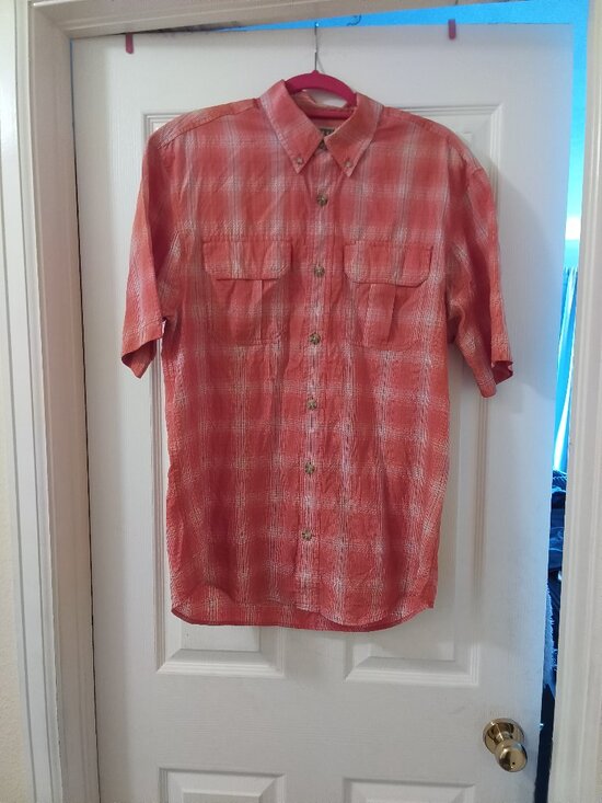 Duluth Trading Co Other - Duluth Trading CO Men's M Orange Plaid Short Sleeve Button Up
